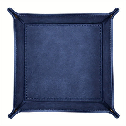 Valet Tray - PU Leather Desktop Organizer Catchall Bedside Nightstand Caddy for Keys - product detail view 5