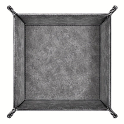 Valet Tray - PU Leather Desktop Organizer Catchall Bedside Nightstand Caddy for Keys - product detail view 9