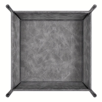 Valet Tray - PU Leather Desktop Organizer Catchall Bedside Nightstand Caddy for Keys - product detail view 14