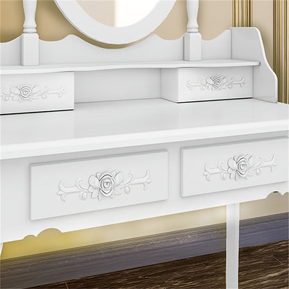 Vanity Table with Solid Wood Construction and 360° Swivel for Bedroom detail image - detail view 8