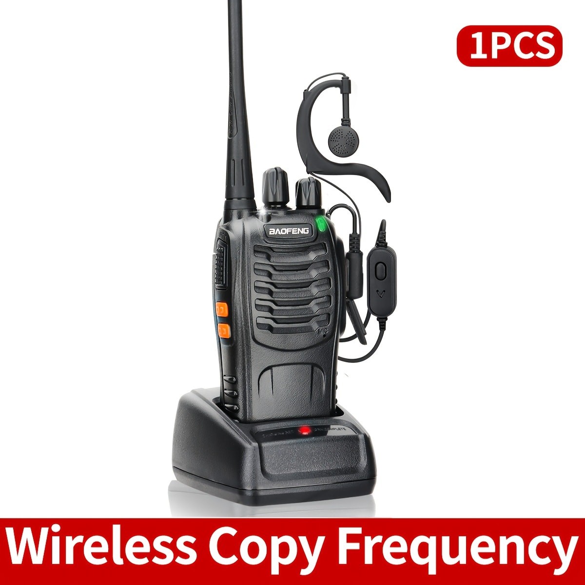 Baofeng Long Range Walkie Talkies for Adults with Earpieces 16 Channel Rechargeable Two Way Radio VOX Flashlight for Camping Hiking Skiing Cruise Family Adventure Available in 1 2 4 6 8 10 Pack