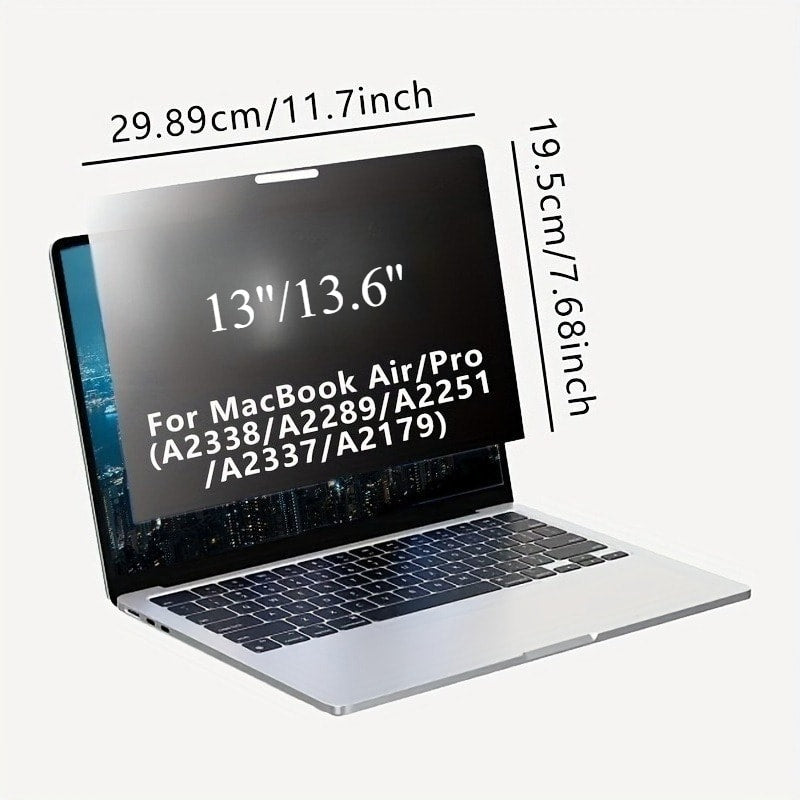 MacBook Air 13.6 Privacy Screen Filter 2022-2025 M2 M3 M4 - Removable Matte Anti-Glare Blue Light Blocking Protector, Anti-Scratch Anti-Fingerprint, Secure Magnetic Attachment, Eye Strain Relief