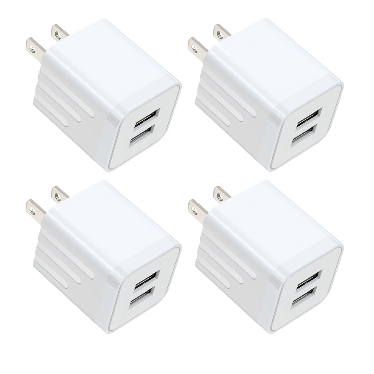 Dual Port USB Wall Charger 2.1A – JOZASHON 5V Cube Power Adapter Charging Block Brick for iPhone 16 15 14 13 12 11 Pro Max SE XS XR X 8 7 6 Plus, Samsung Galaxy, Android Phones (3-8 Pack)