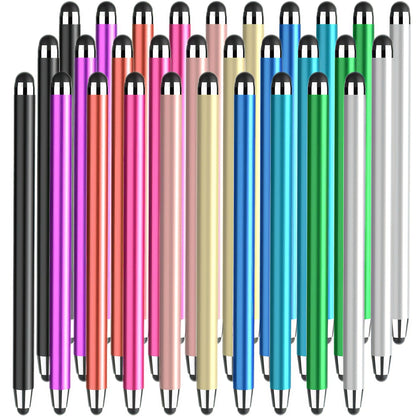 30-Piece Dual-Tip Stylus Pen Set for Capacitive Touchscreens with 60 Replacement Rubber Tips