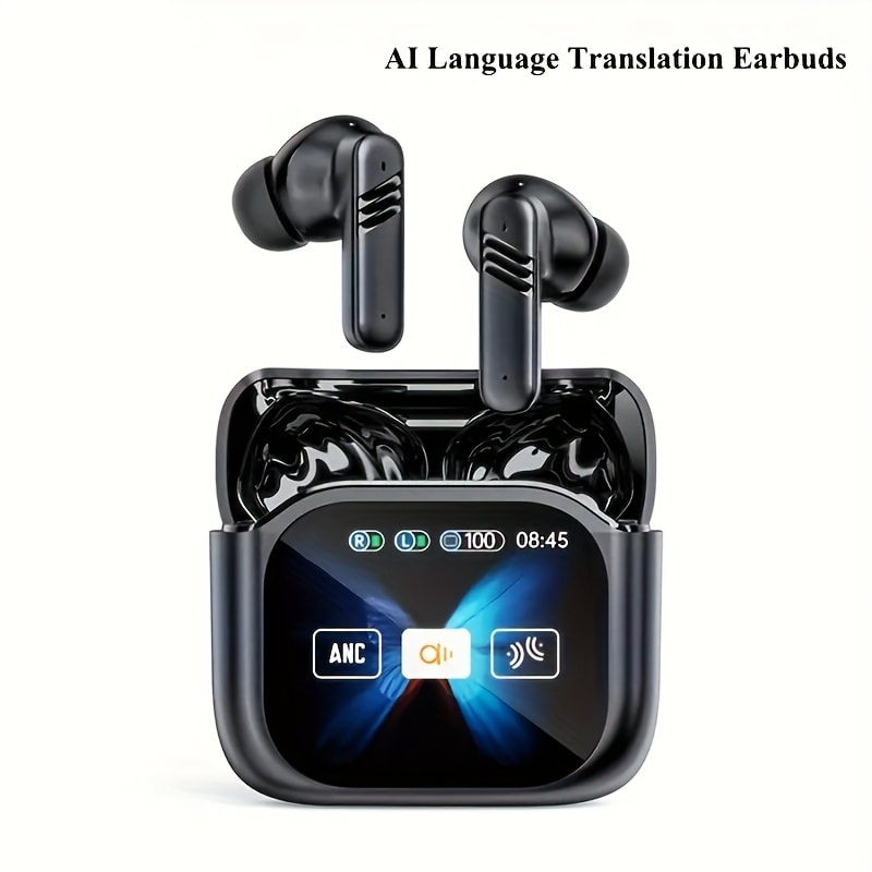 144-Language-Labeled Translation Earbuds with Wireless 5.4 Marking, Touch-Display Case and Two Colors