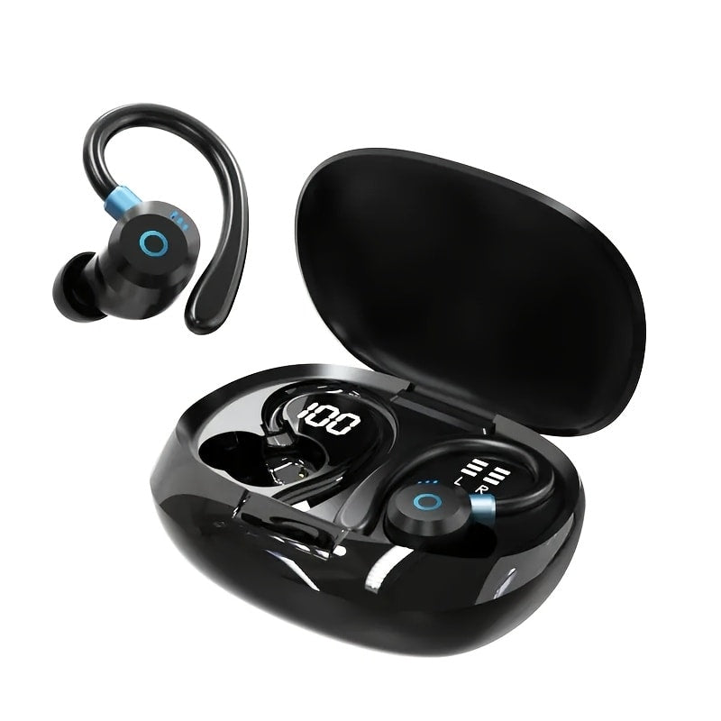 Wireless Earbuds HiFi Stereo with Active Noise Canceling, LED Display, Touch and Fast USB Charging