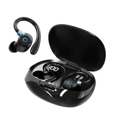 Wireless Earbuds HiFi Stereo with Active Noise Canceling, LED Display, Touch and Fast USB Charging