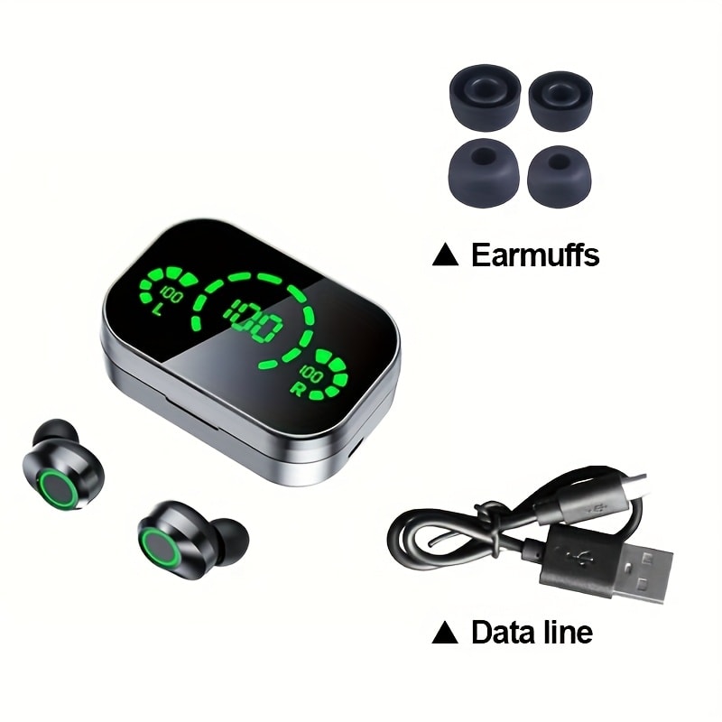 Wireless Earbuds Anime Mirror Style with Bluetooth 5.4, Digital Display and App Control in Two Colors