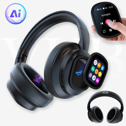 Touchscreen Hybrid ANC Wireless Headphones with AI Translation & Remote Photo, Hybrid Active Noise Cancelling, Multi-EQ Bass, Soft Ear Pads, Mic, Over-Ear Headset for Travel Work Tablet
