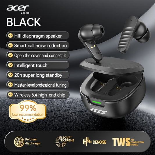 Acer 2026 Gaming TWS Earbuds Low Latency HiFi Heavy Bass Noise Cancellation Wireless In-Ear Ultra Long Battery Sports Running Multi-Device Charging Case