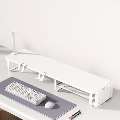 Monitor Stand Organizer with Headset Holder Phone Stand & Game Controller Holder, Versatile Desktop Riser for Computer Monitor Laptop