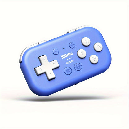 8BitDo Micro Bluetooth Gamepad for Nintendo Switch Android Raspberry Pi - Pocket-Sized Mini Controller with Keyboard Mode, Blue