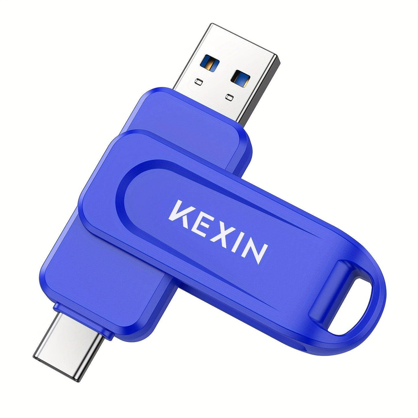 2-in-1 USB-C & USB-A Flash Drive 32GB 64GB 128GB, KEXIN Rotating Thumb Drive Type-C Memory Stick Compatible with iPhone 15 16, Android Smartphone, Tablet, Smart TV, Car Audio, Laptop & PC – 5 Colors