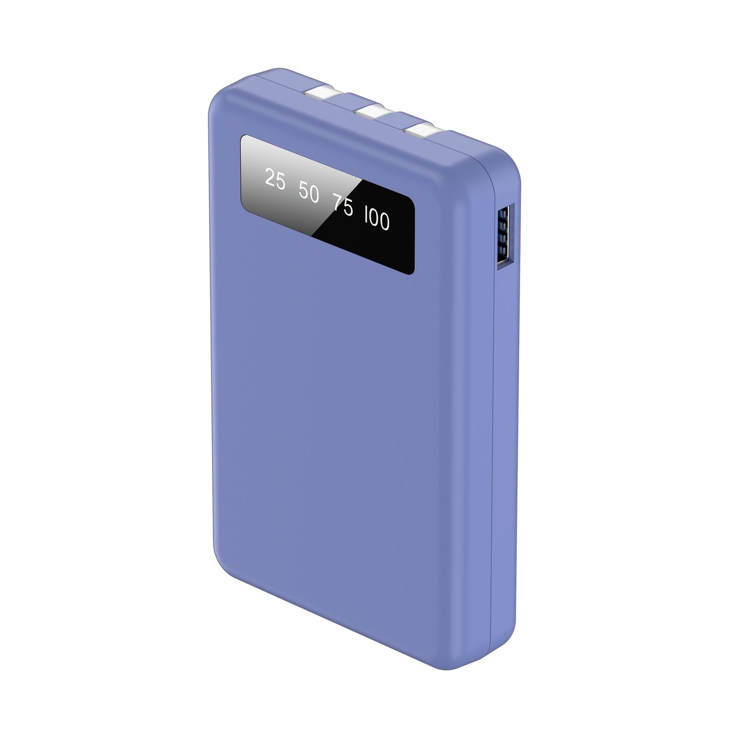 Slim Power Bank 5000mAh / 10000mAh with Built-in USB-C Cable, Charges 4 Devices Simultaneously, LED Indicator – Ultra-Compact Portable Charger for iPhone, Android, Travel, Everyday Carry