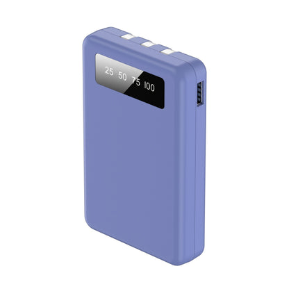 Slim Power Bank 5000mAh / 10000mAh with Built-in USB-C Cable, Charges 4 Devices Simultaneously, LED Indicator – Ultra-Compact Portable Charger for iPhone, Android, Travel, Everyday Carry