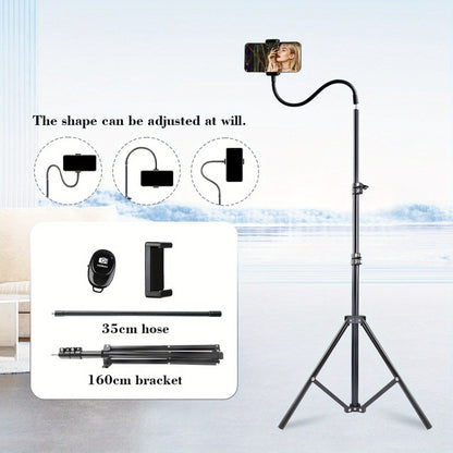 63-Inch Floor Phone Tripod with Two Checkout Models, Adjustable Holder and Optional Gooseneck Arm