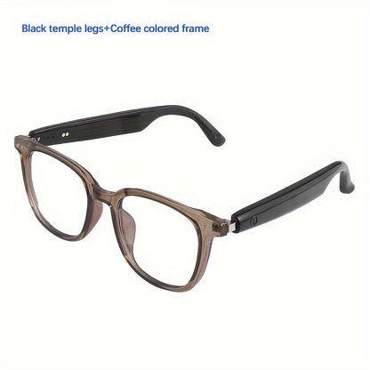 Bluetooth Smart Glasses with Photochromic Auto Dimming Lenses & Anti Blue Light – Wireless Built-in Speaker | Music & Hands-Free Calls | Magnetic Charging | Black White Gold Blue | Wearable Tech Gift