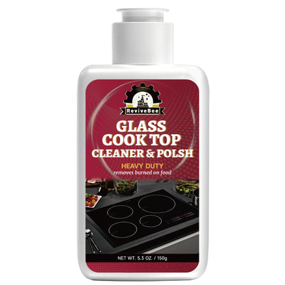 Ceramic Stove Cleaner Gel – Fast-Acting Stovetop Cleaner Removes Burnt-On Grease & Stains Without Scratching, Non-Toxic Non-Irritating Formula for Glass Ceramic Cooktop, Kitchen Cleaning Essentials