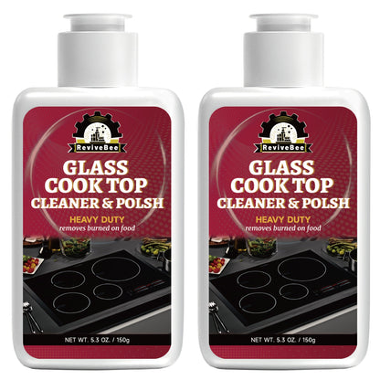 Ceramic Stove Cleaner Gel – Fast-Acting Stovetop Cleaner Removes Burnt-On Grease & Stains Without Scratching, Non-Toxic Non-Irritating Formula for Glass Ceramic Cooktop, Kitchen Cleaning Essentials