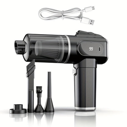 Cordless Handheld Vacuum Cleaner with Suction and Blowing Modes, USB-C Cable and Four Nozzle Attachments