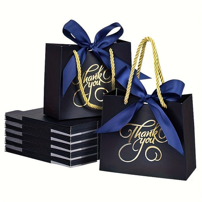 Small Thank You Gift Bags with Handles Bulk 50 Pack 5.5x2.5x4.7 Inch Party Favor Bags for Bridal Shower Birthday Baby Shower Wedding Goodie Bags Treat Bags Gift Wrap Bags