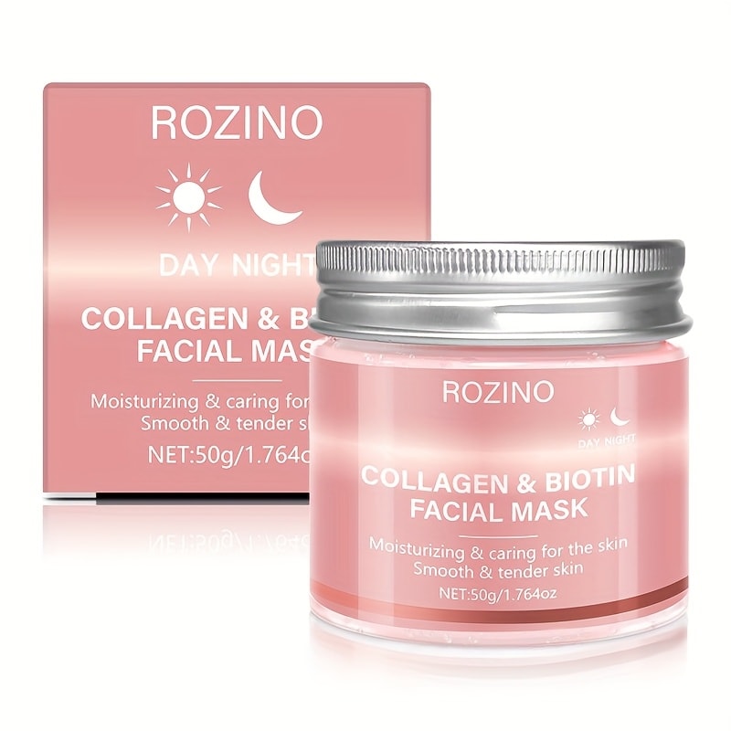 Biotin Collagen Face Mask 50g, Hydrating Anti-Aging Skin Firming Mask, Day & Night Brightening Treatment, Smooths Wrinkles & Plumps Skin for Youthful Radiant Complexion – Ideal Skincare Gift for Women