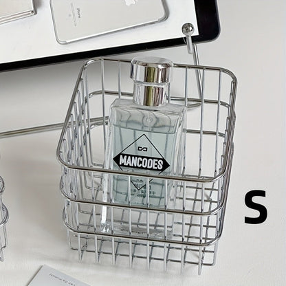 Storage Basket Open Weave Organizer – Multi-Purpose Woven Bin for Bathroom Shelf Kitchen Desk Bedroom Home Organization Sturdy Sleek Design
