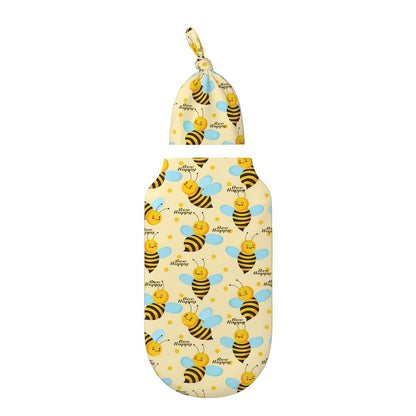 Baby Swaddle Blanket & Beanie Hat Set, Butterfly, Sunflower, Bee, Life Tree & Moon Star Newborn Wrap
