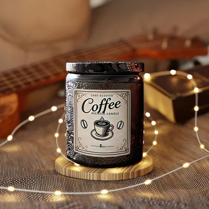 8oz Oval Glass Jar Candle with Ribbon Detail in Rose Sandalwood, Eucalyptus Mint or Coffee Bliss