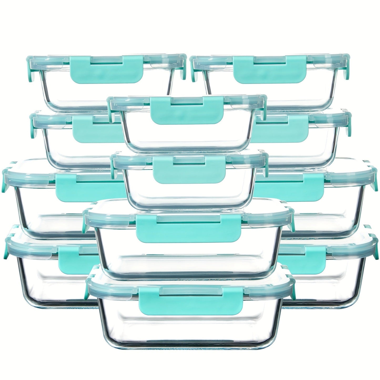 Glass Food Storage Containers with Airtight Lids - Borosilicate Glass Meal Prep Containers Set, Microwave Dishwasher Freezer Safe, BPA Free, Leak Proof Lunch Containers for Kitchen