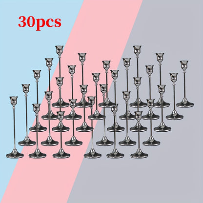 Copper Plated Candlestick Holders Bulk Set – Retro Minimalist Taper Candle Holders for Wedding Birthday Christmas Dining Table Fireplace Decor