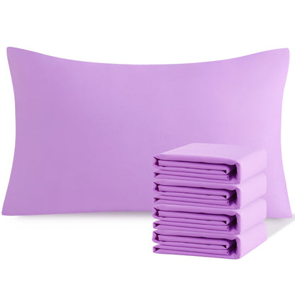 Four-Pack Queen Pillowcase Set in 32 Solid Colors with 20 x 30-Inch Size and Envelope Closure