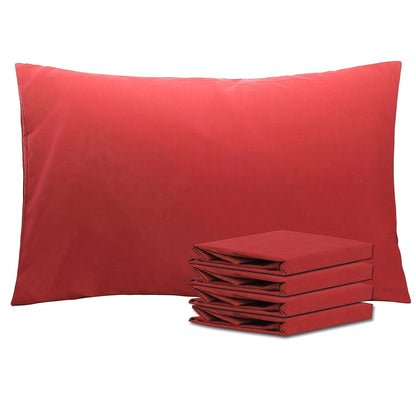 Four-Pack Queen Pillowcase Set in 32 Solid Colors with 20 x 30-Inch Size and Envelope Closure