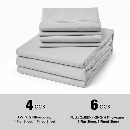 Bed Sheet Set Sanded Polyester Microfiber with 35–39 cm Pocket and Solid or Stripe Pattern Options