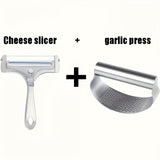 Cheese slicer + garic press