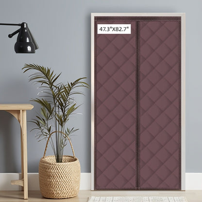 Quilted Magnetic Door Curtain in Grey or Brown with Six Exact Widths and 82.7-Inch Listed Length