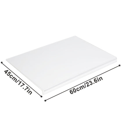 Acrylic Cutting Board with Counter Lip - BPA-Free Food-Safe Clear & Black Kitchen Chopping Board 60% Thicker Non-Slip Countertop Protector for Home and Professional Use