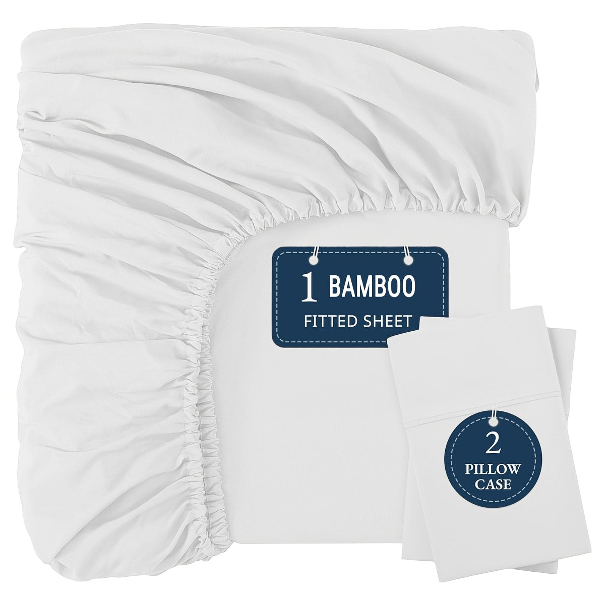 Three-Piece Fitted Sheet Set in Twelve Colors with Exact Twin, Full, Queen and King Size Options
