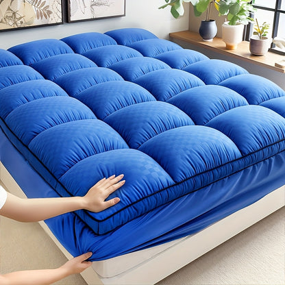 Deep-Pocket Quilted Mattress Topper in Blue, White, Grey or Black with Twin through King Sizes