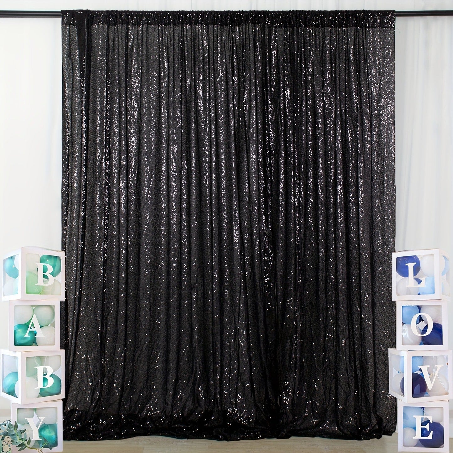 Sequin Backdrop Curtain for Party Wedding - 4x8ft Shimmering Glitter Curtain for Birthday Photo Booth Stage Decoration, Easy Hang, Multi-Color