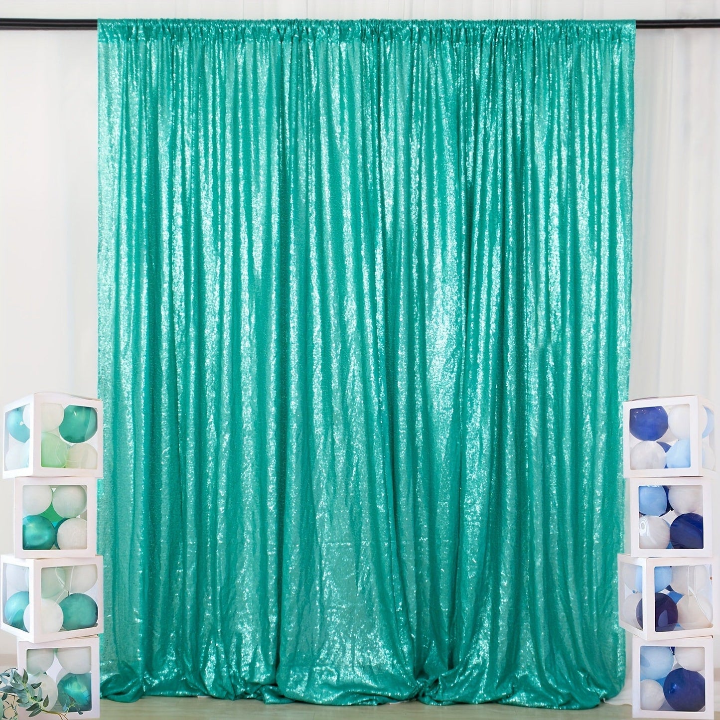 Sequin Backdrop Curtain for Party Wedding - 4x8ft Shimmering Glitter Curtain for Birthday Photo Booth Stage Decoration, Easy Hang, Multi-Color