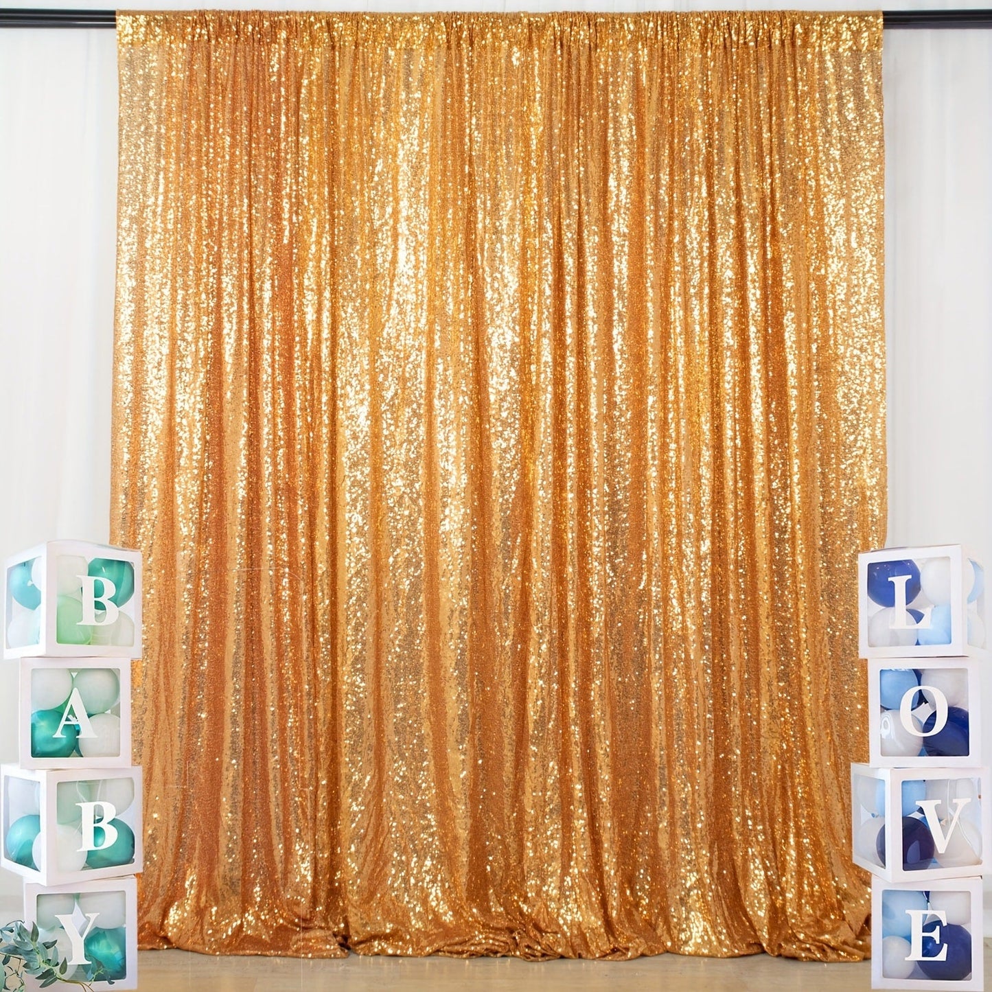 Sequin Backdrop Curtain for Party Wedding - 4x8ft Shimmering Glitter Curtain for Birthday Photo Booth Stage Decoration, Easy Hang, Multi-Color