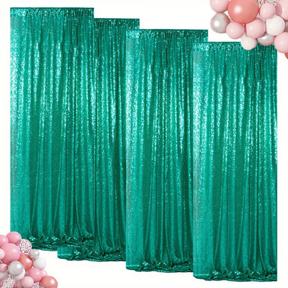 Sequin Backdrop Curtain for Party Wedding - 4x8ft Shimmering Glitter Curtain for Birthday Photo Booth Stage Decoration, Easy Hang, Multi-Color