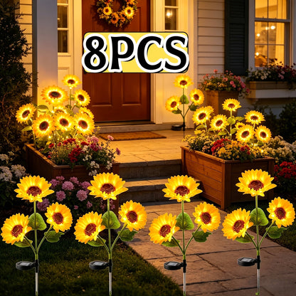 Solar Garden Lights Sunflower LED Outdoor Stake Lights 3-in-1 IP44 Waterproof Solar Powered Lawn Path Landscape Lights for Patio Yard Garden Decor Mother's Day Housewarming Gift