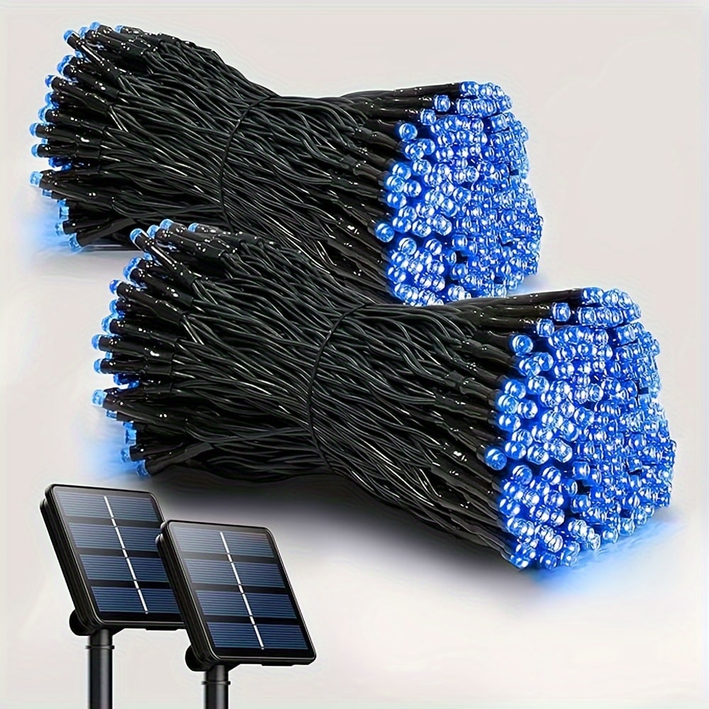 String Lights, IP65 Solar Fairy Lights with Eight Modes, 100- or 200-LED Pack Options and Seven Colors