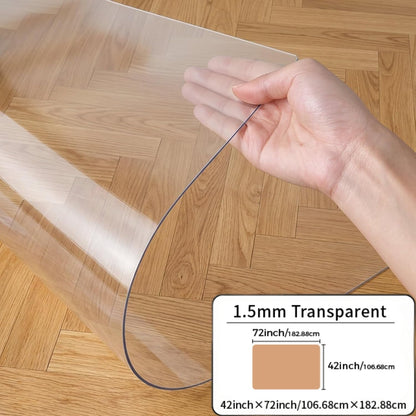 Clear PVC Floor Protector Mat with 29 Rectangular Size Options, Including 1.5mm Formats up to 44 x 120 Inches