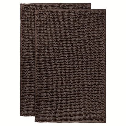 Chenille Bath Rug Extra Thick Soft Absorbent Non-Slip Bathroom Mat Machine Washable, Multiple Sizes & Colors