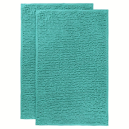 Chenille Bath Rug Extra Thick Soft Absorbent Non-Slip Bathroom Mat Machine Washable, Multiple Sizes & Colors