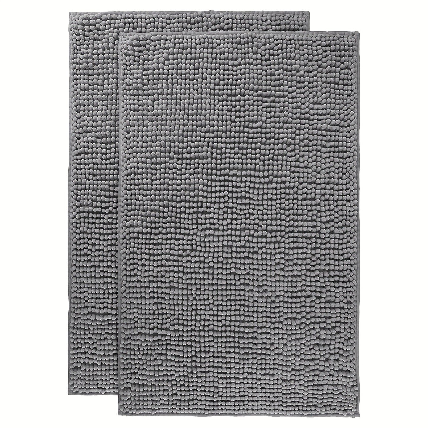 Chenille Bath Rug Extra Thick Soft Absorbent Non-Slip Bathroom Mat Machine Washable, Multiple Sizes & Colors