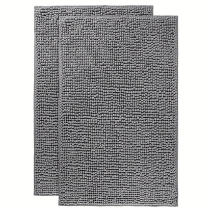 Chenille Bath Rug Extra Thick Soft Absorbent Non-Slip Bathroom Mat Machine Washable, Multiple Sizes & Colors